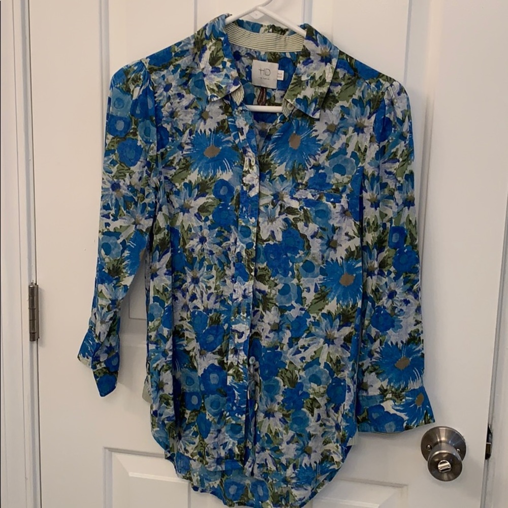 Anthropologie HD in Paris Cotton Voile Blouse 4
